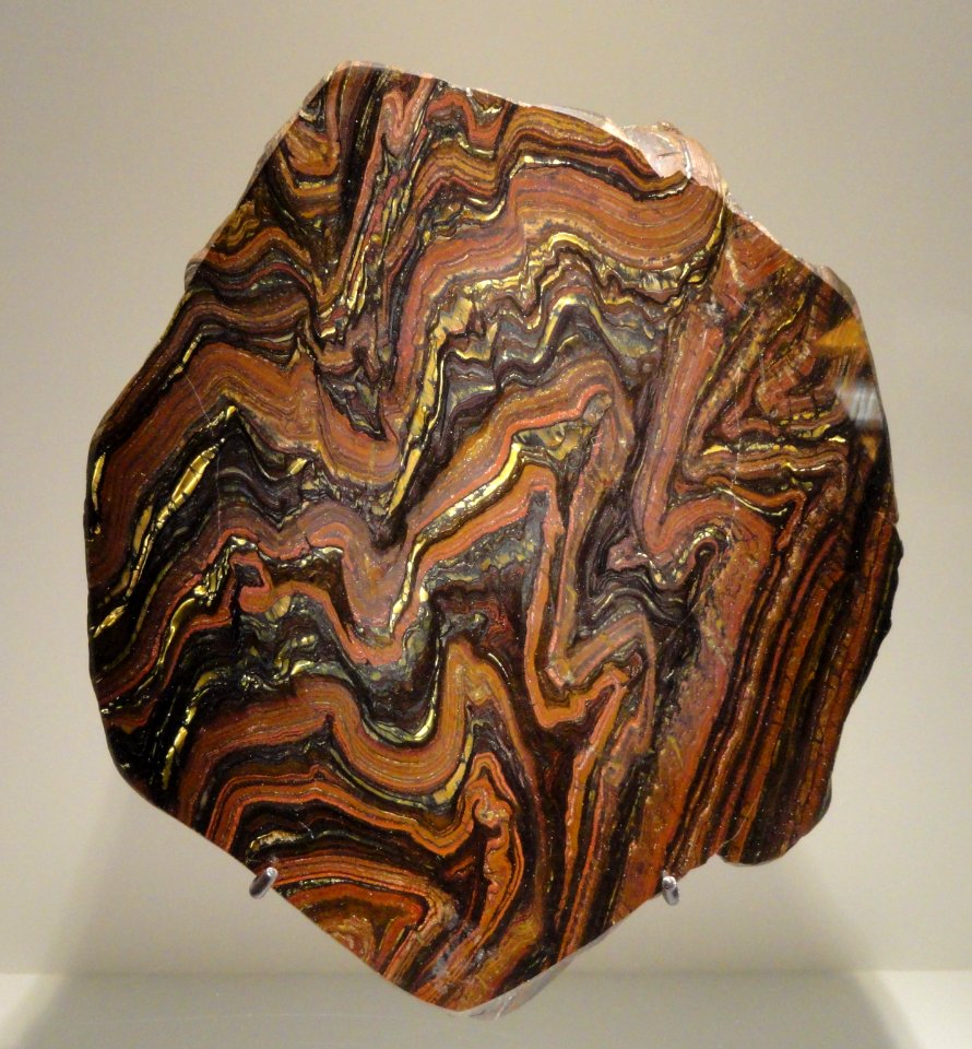 Banded Iron, Proterozoic, Mary Ellen Mine, Mesabit Range, St. Louis County, Minnesota, USA - Houston Museum of Natural Science - DSC01375