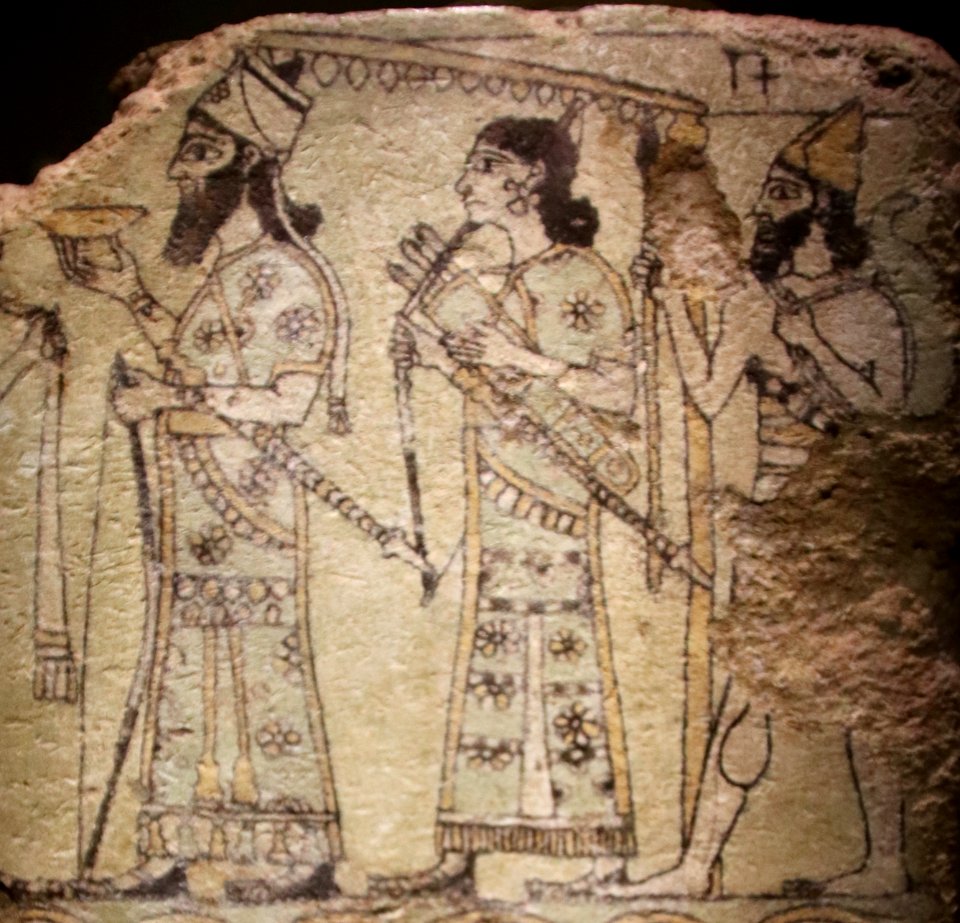 Assyrian ruler with retinue. Glazed Tile, Northwest Palace, Nimrud, 850-845 BC
