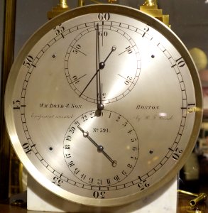 Astronomical regulator No. 394 detail, by William Bond and Sons, Boston, 1867 - Putnam Gallery - Harvard University - DSC08023