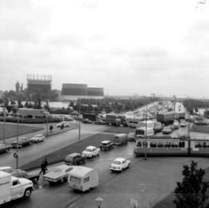 Avondspitsuur rond 6 uur in Amsterdam, overzicht, Bestanddeelnr 916-7835