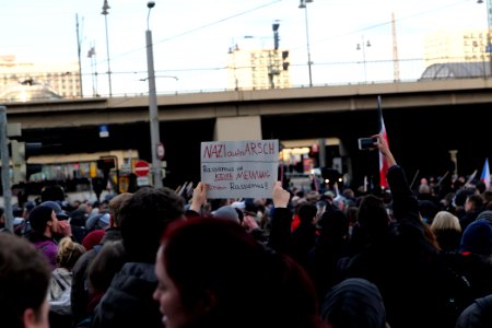 Antifascist protest in front of pro fascist protest Dresden 2020-02-15 16