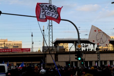 Antifascist protest in front of pro fascist protest Dresden 2020-02-15 19