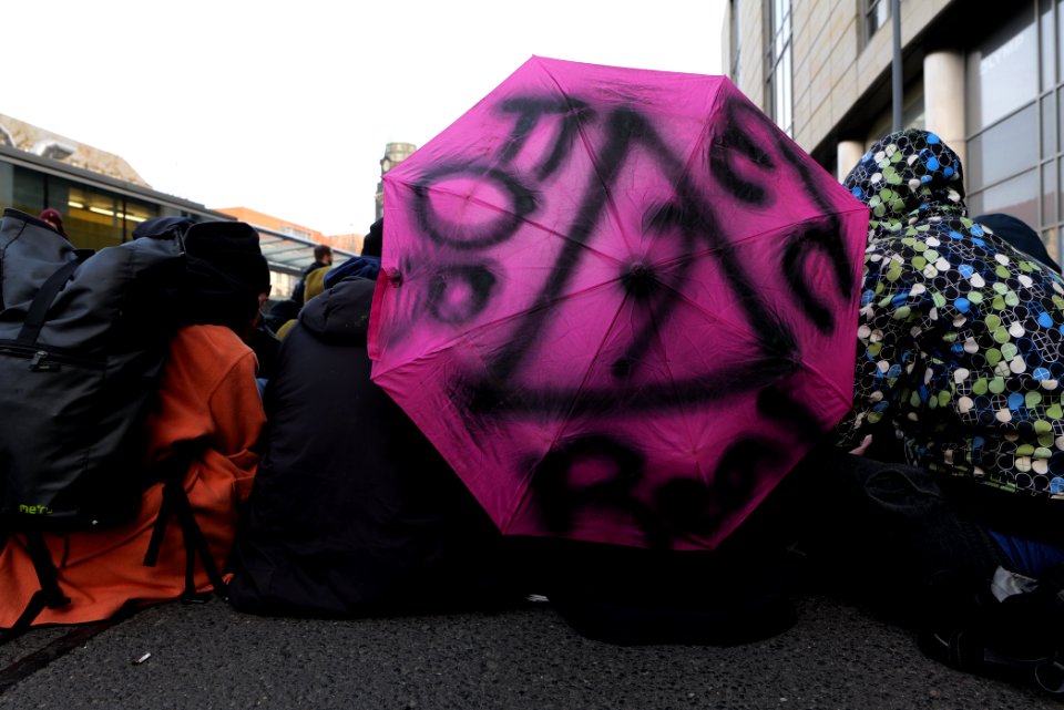 Antifascist protest Dresden 2020-02-15 blockade Waisenhausstraße 05