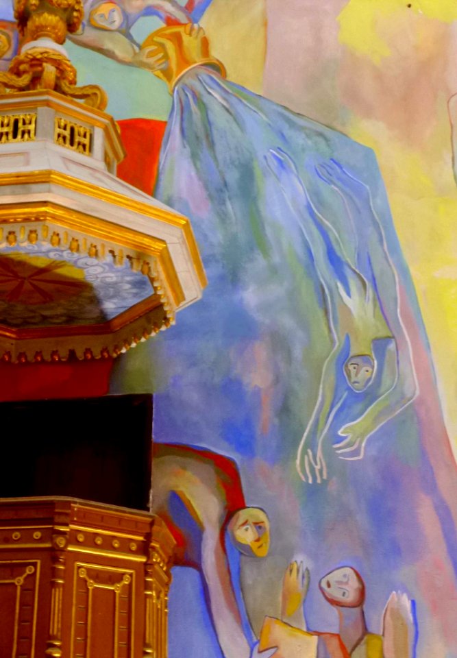 Antezana - San Miguel Arcángel, interior, 'Pinturas para la Vida' (Xabier Egaña) 32