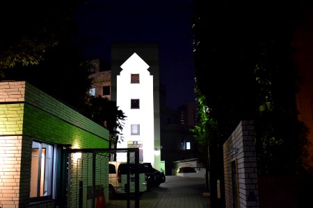 Arabic Islamic Institute in Tokyo, at night