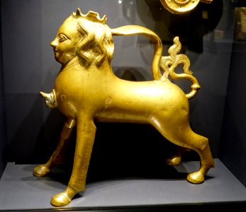 Aquamanile, Lower Saxony, c. 1300, brass - Hessisches Landesmuseum Darmstadt - Darmstadt, Germany - DSC00203