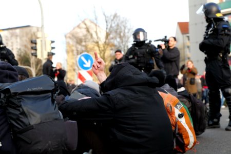 Antifascist protest in front of pro fascist protest Dresden 2020-02-15 06