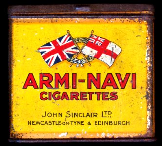 Armi-Navi cigarettes tin, John Sinclair Ltd, Newcastle-on-Tyne & Edinburgh
