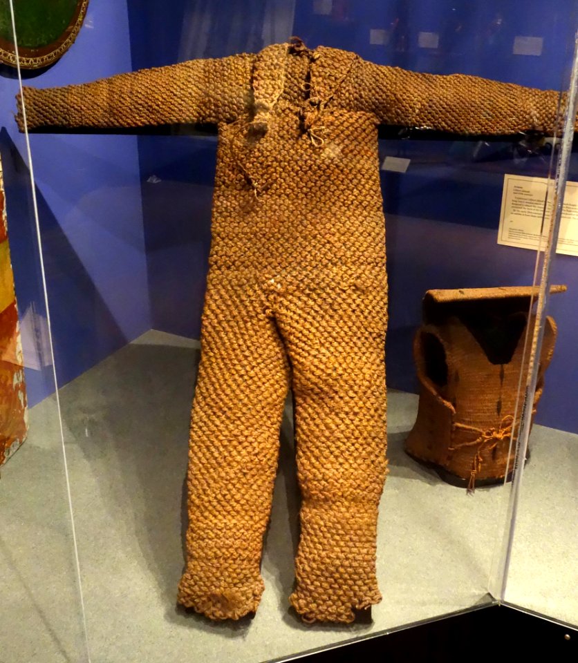 Armor, Gilbert Islands, mid 19th century, view 1, coconut fiber - Glenbow Museum - DSC00754