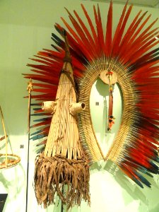 Anteater mask and scratcher used by boys in the Koko ceremony, Kayapo culture, Brazil, c. 1970 - Royal Ontario Museum - DSC09551