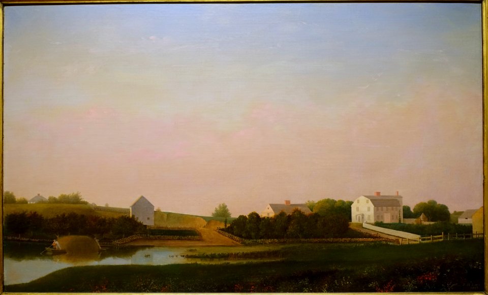 Babson and Ellery Houses, Gloucester, by Fitz Henry Lane, 1863, oil on canvas - Cape Ann Museum - Gloucester, MA - DSC01213