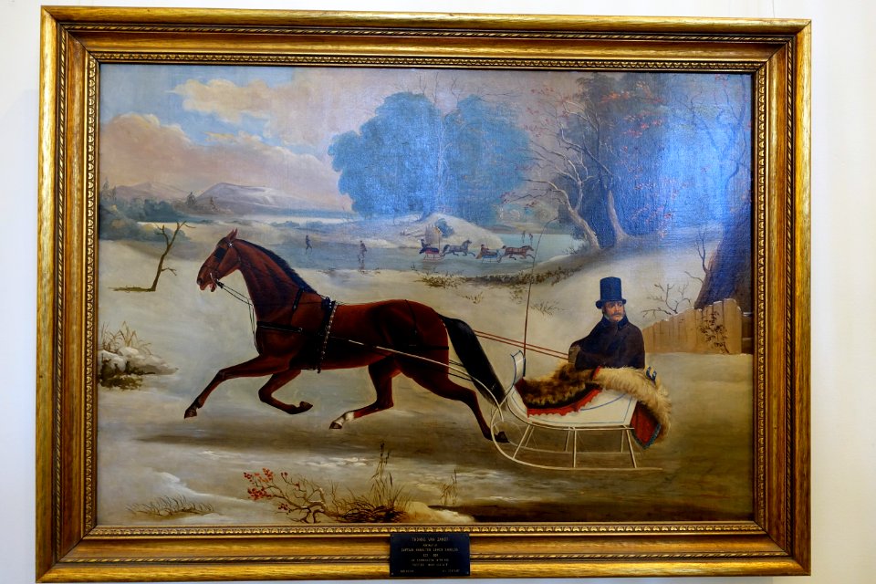 Captain Hamilton Leroy Shields of Bennington, with his trotter Mary Colgate, by Thomas Van Zandt, American, 19th century - Bennington Museum - Bennington, VT - DSC08502