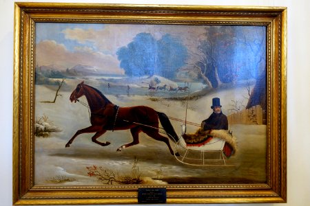 Captain Hamilton Leroy Shields of Bennington, with his trotter Mary Colgate, by Thomas Van Zandt, American, 19th century - Bennington Museum - Bennington, VT - DSC08502
