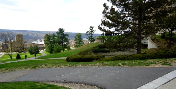 Campus view pathways buildings at Cornell University