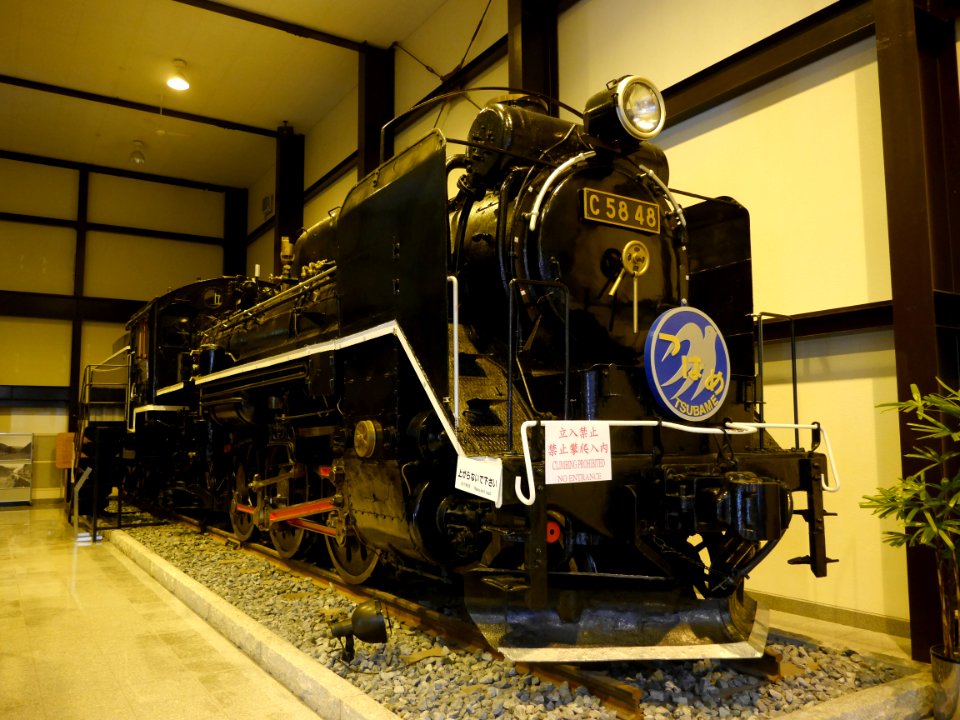 C58 48 at 19th century hall at Torokko Saga station