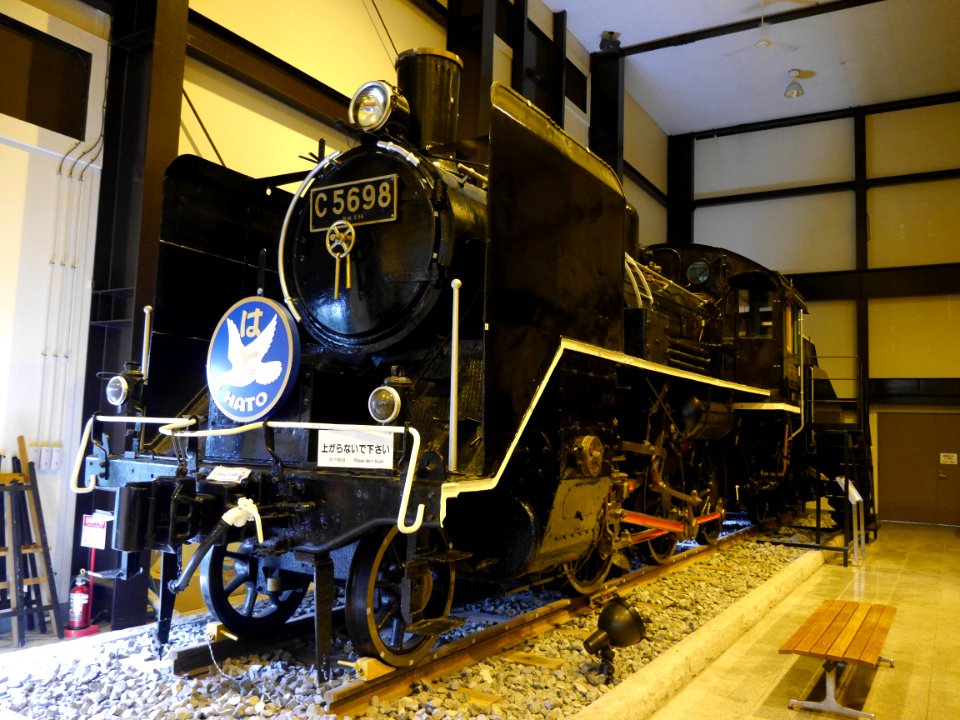 C56 98 at 19th century hall at Torokko Saga station