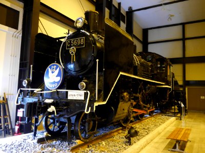 C56 98 at 19th century hall at Torokko Saga station