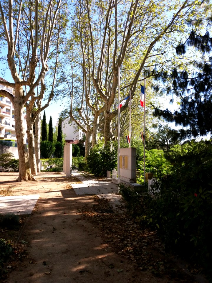 Caluire-et-Cuire - Place Jean Gouailhardou, monument aux morts de profil (1)