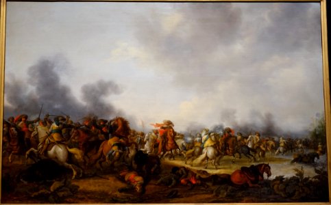 Cavalry combat, Palamedes Palamedesz, 1636, oil on wood - Villa Vauban - Luxembourg City - DSC06597