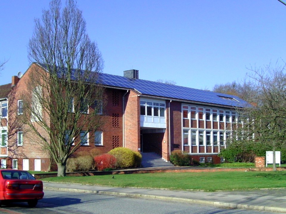 Building with solar panels Northern Germany