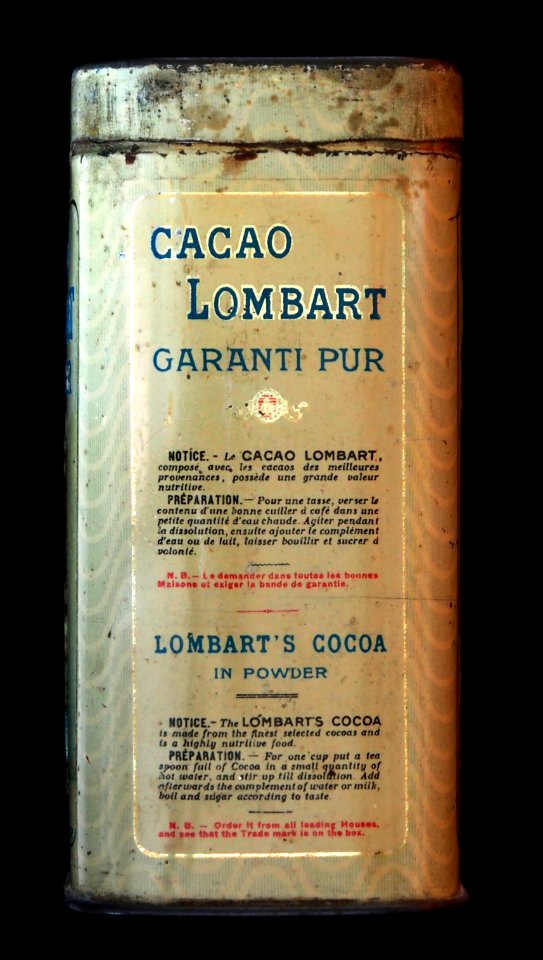Cacao Lombart, qualité supérieure, Garanti Pur, blikje, foto 3