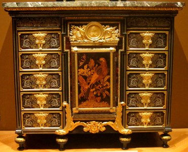 Cabinet, c. 1690, ebony, metal and tortoise shell, André-Charles Boulle, Cleveland Museum of Art photo