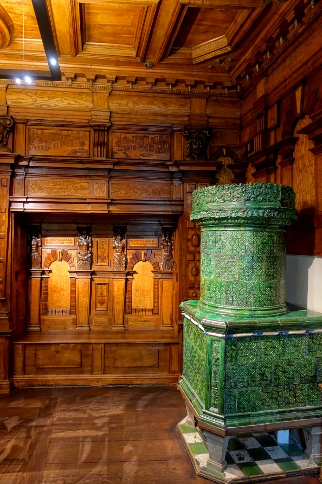 Chiavenna Room, from Casa Moro, Chiavenna, c. 1580, maple, ash, walnut, other woods - Hessisches Landesmuseum Darmstadt - Darmstadt, Germany - DSC00466