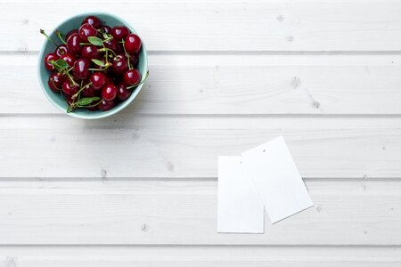 Bowl food cherries photo