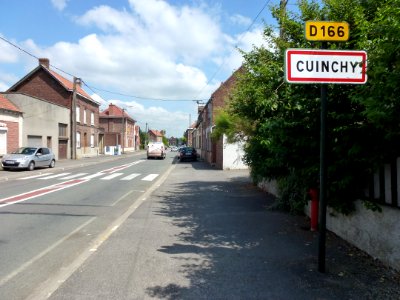 Cuinchy (Pas-de-Calais) city limit sign