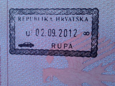 Croatia Rupa Entry Stamp 2012