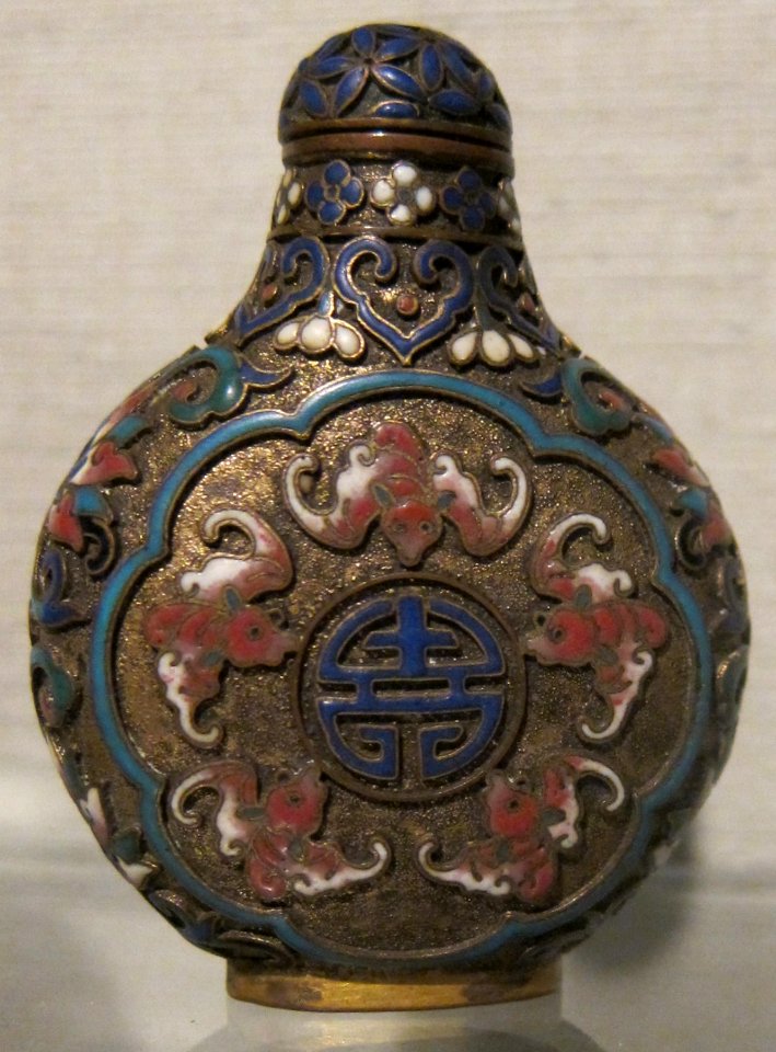 Chinese snuff bottle, Qing dynasty, c. 1780-1850, Cloisonné, Honolulu Academy of Arts