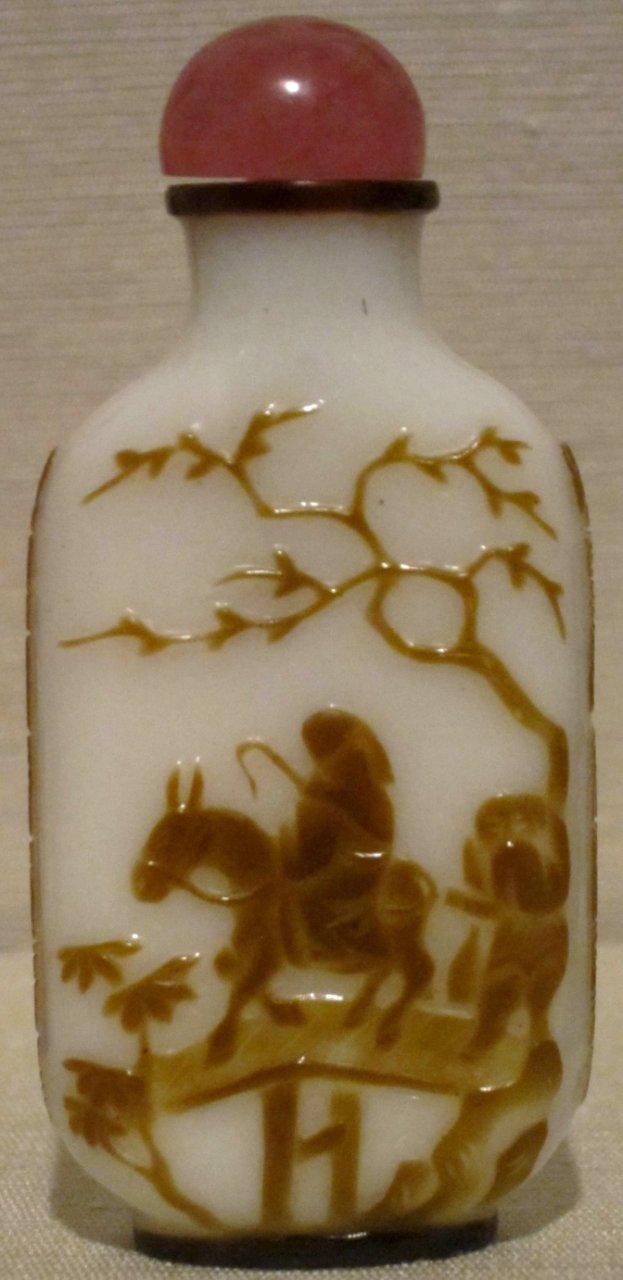 Chinese snuff bottle, 19th century, glass bottle with glass stopper, Honolulu Museum of Art II