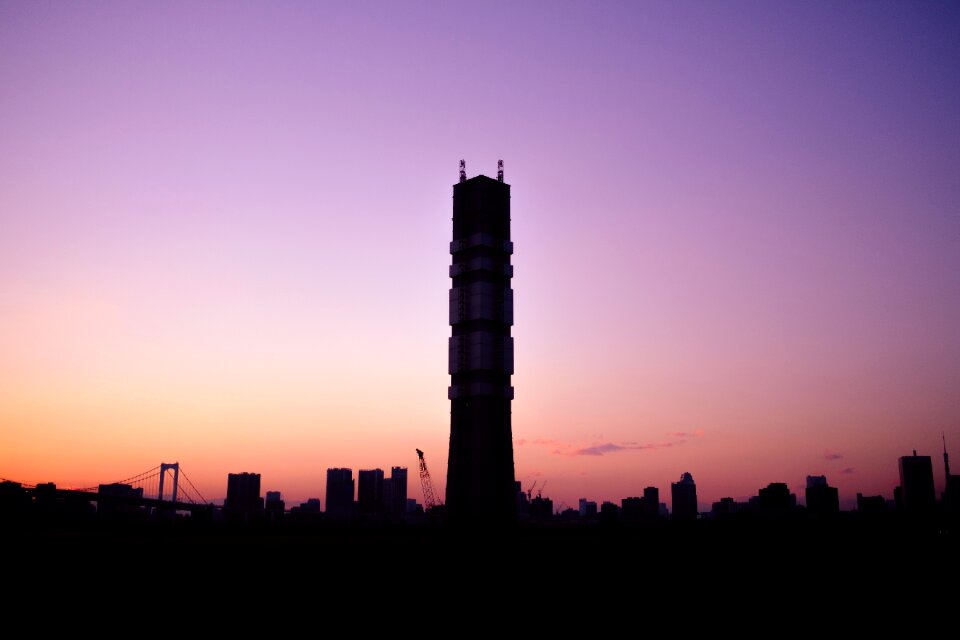 Sunset sky skyscraper