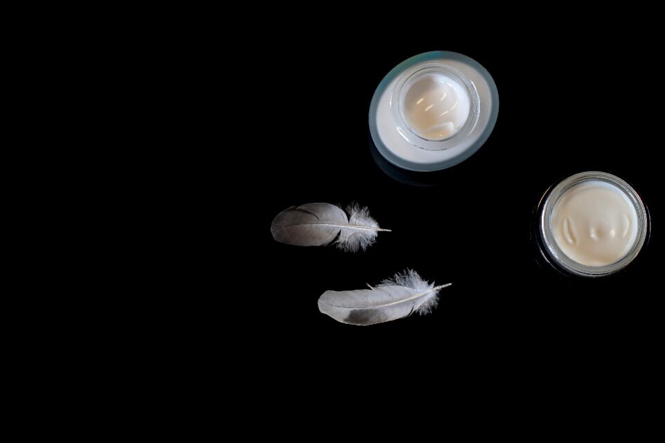 Bird feather skin care beauty