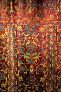 Church vestment for European export, China, Ming dynasty, late 16th century, silk lampas brocaded in gold, view 2 - Royal Ontario Museum - DSC04362