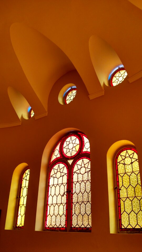Red yellow glass