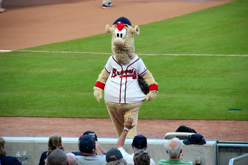 Blooper Braves mascot, Sept 18, 2018