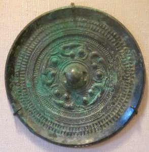 Bronze mirror, Japan, Tumulus period, c. 600 CE, Honolulu Academy of Arts
