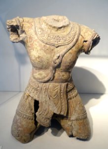 Body of male deity, Yang Mum, Gia Lai, 14th-15th century AD, brown pattern ceramic - Museum of Vietnamese History - Ho Chi Minh City - DSC06150