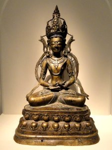 Bodhisattva, Tibet, 14th century AD, brass, copper, and silver - Arthur M. Sackler Gallery - DSC06014