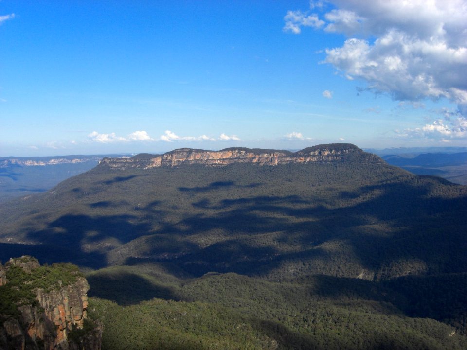 Blue mountains in the afternoon