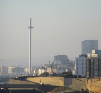 Brighton i360 seen from Marine Drive, Black Rock (December 2016)