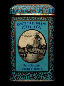 Bensdorp cacao blikje met afbeeldingen van Rotterdam, foto2