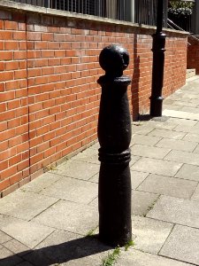 Bollard On Street Corner