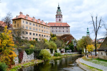 Cesky krumlov city old houses photo