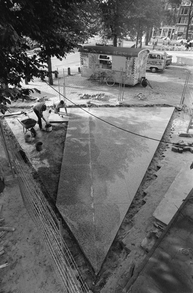 Bouw Homo-monument op Westermarkt Amsterdam, Bestanddeelnr 934-0517