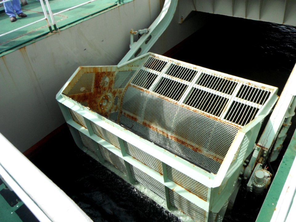 Bucket of Beikurin the cleaning vessel of Japan Coast Guard