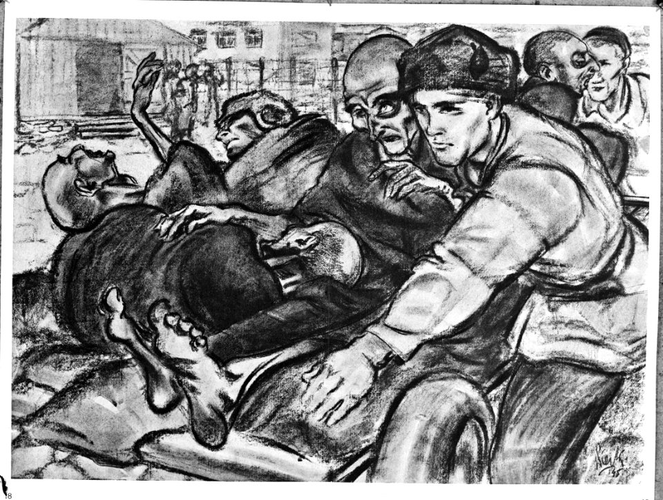 Buchenwald. Tekening van Henri Pieck, Bestanddeelnr 901-2944