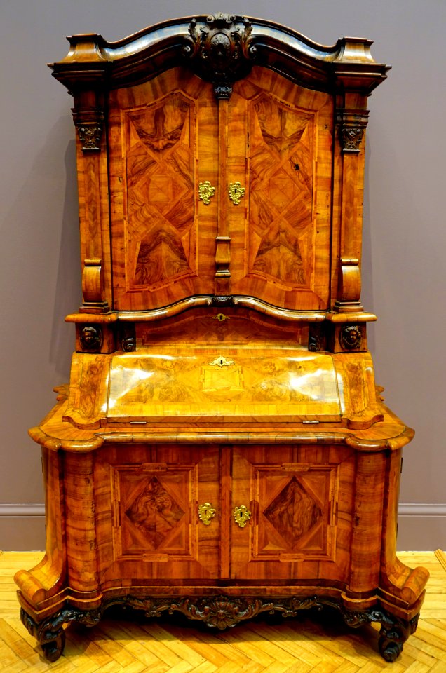 Bureau-cabinet, Germany, Wurzburg, c. 1760, walnut, fruitwood, gilt bronze - California Palace of the Legion of Honor - San Francisco, CA - DSC02863