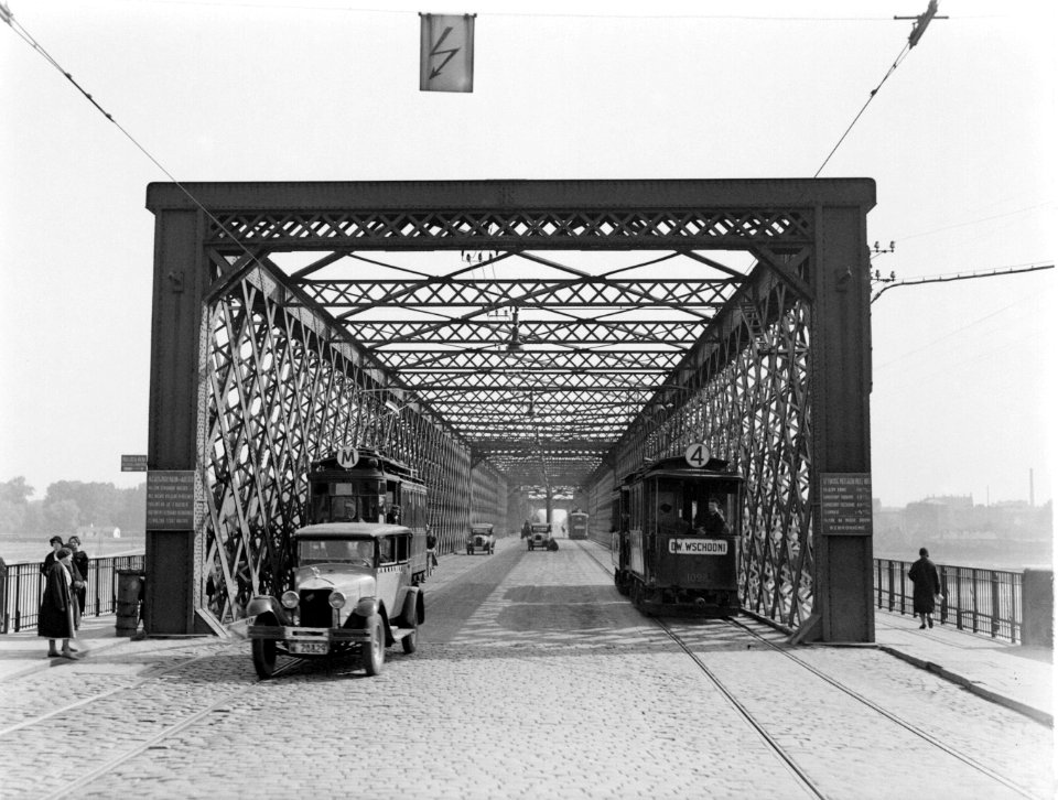 Brug over de Weichsel (Wisla) die Warschau met voorstad Praga verbindt, Bestanddeelnr 190-0034